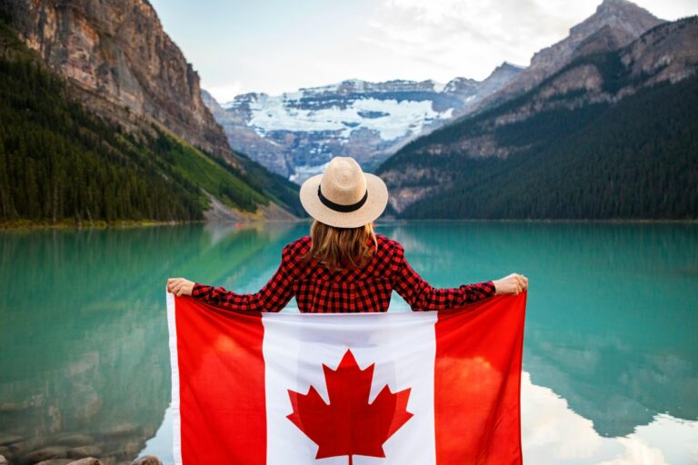 Girl with Canada flag